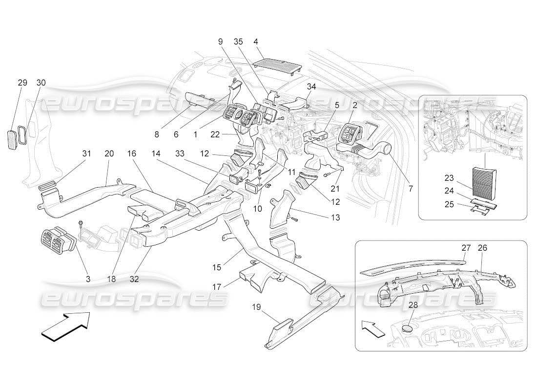 maserati qtp. (2011) 4.2 auto a c unit: diffusion part diagram