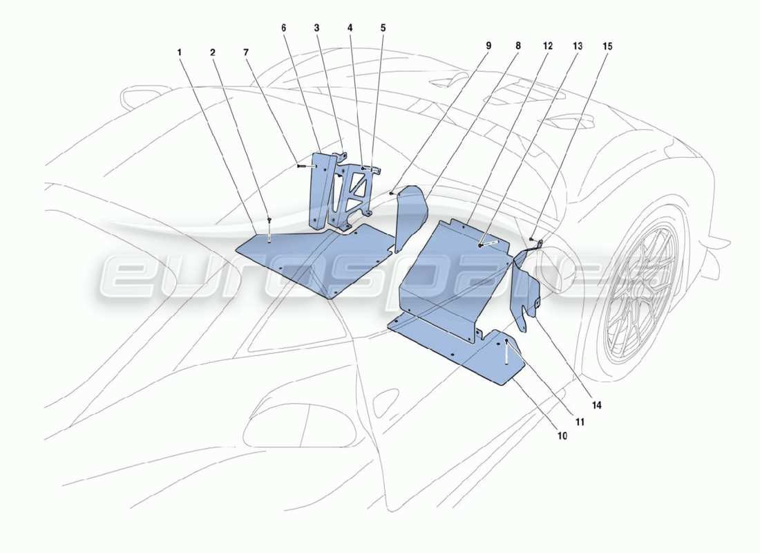 ferrari 488 challenge insulation part diagram