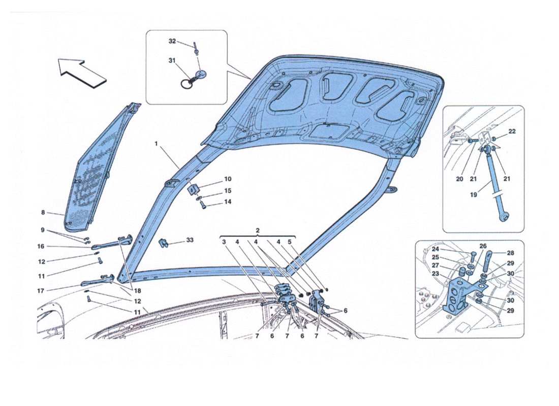 ferrari 458 challenge cofano motore part diagram