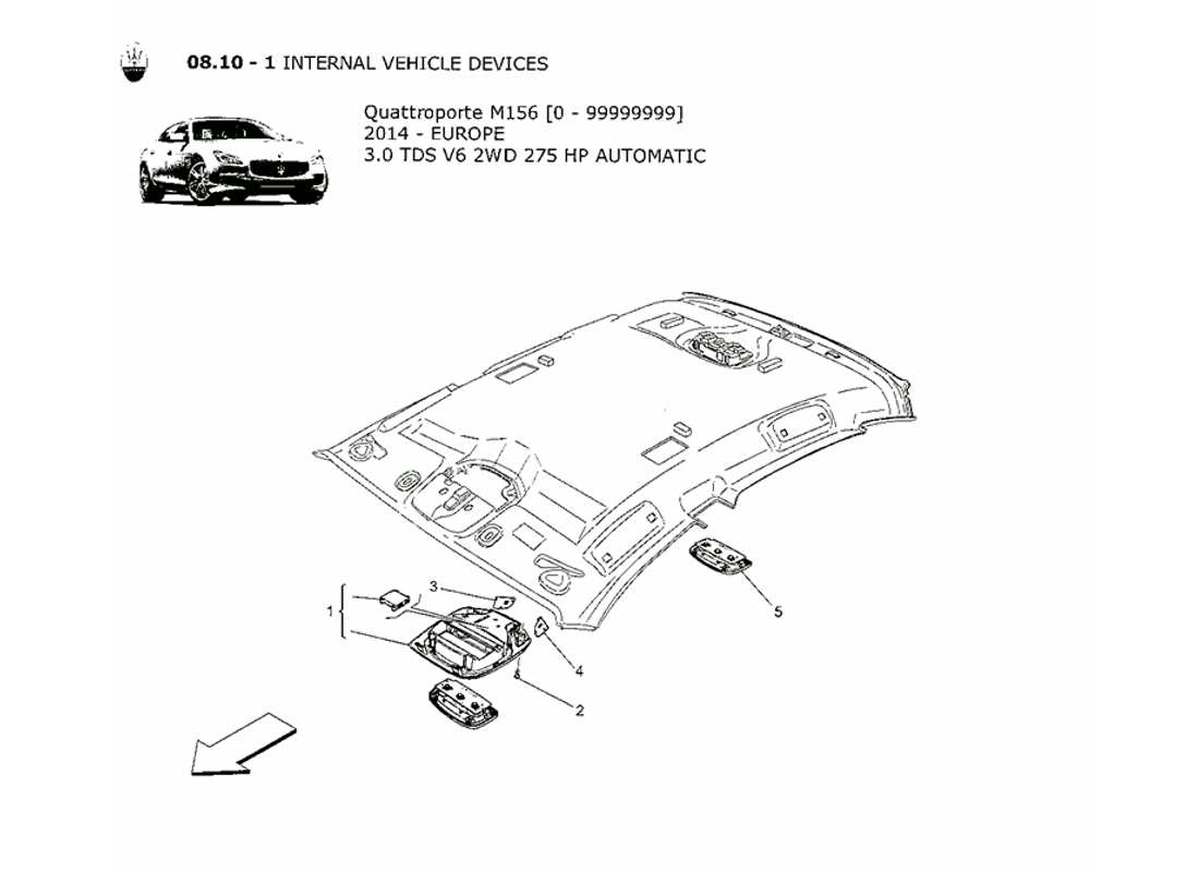 maserati qtp. v6 3.0 tds 275bhp 2014 internal vehicle devices part diagram