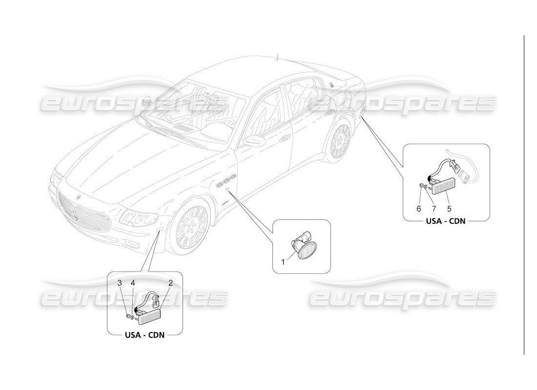 maserati qtp. (2007) 4.2 auto side light clusters part diagram