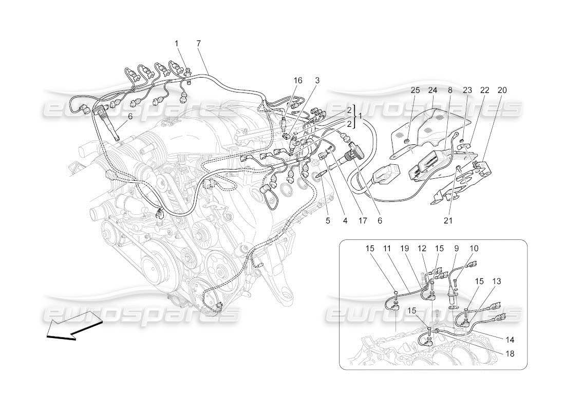 maserati qtp. (2011) 4.2 auto electronic control: injection and engine timing control part diagram