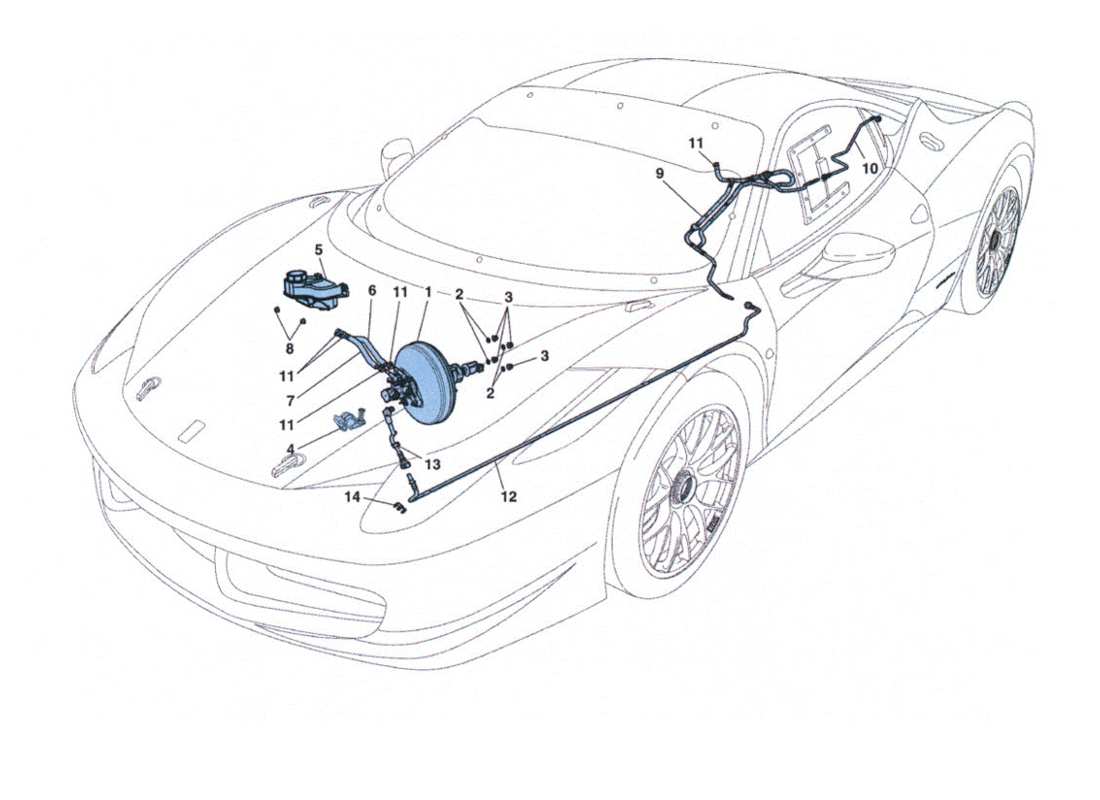 ferrari 458 challenge impianto servofreno part diagram