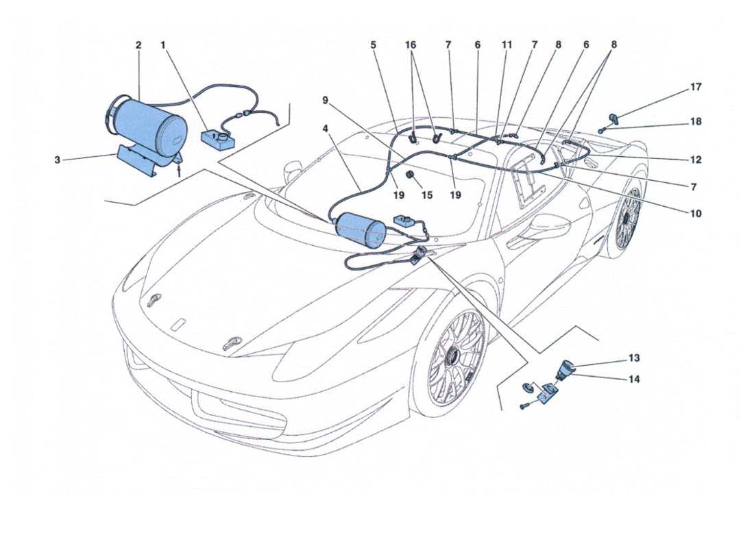 ferrari 458 challenge fire extinguisher part diagram