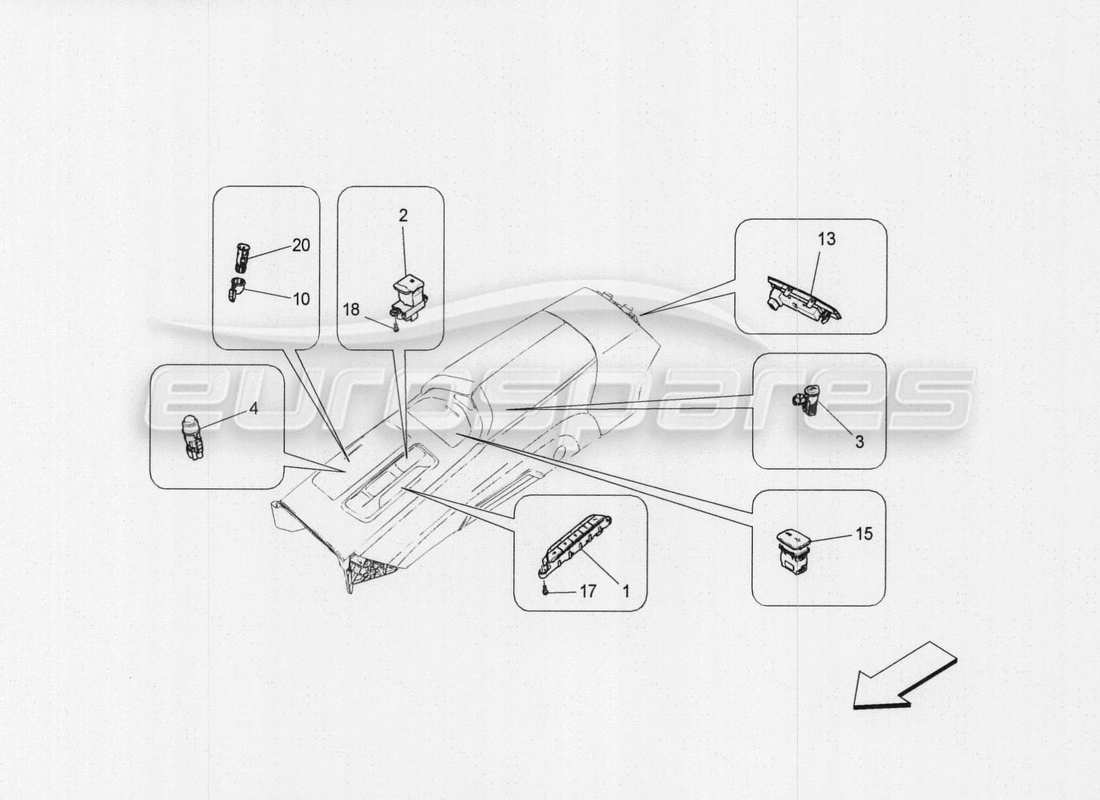 maserati qtp. v8 3.8 530bhp auto 2015 alarm and immobilizer system part diagram