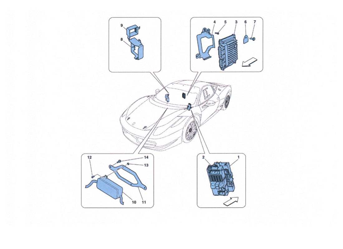 ferrari 458 challenge centraline vettura part diagram