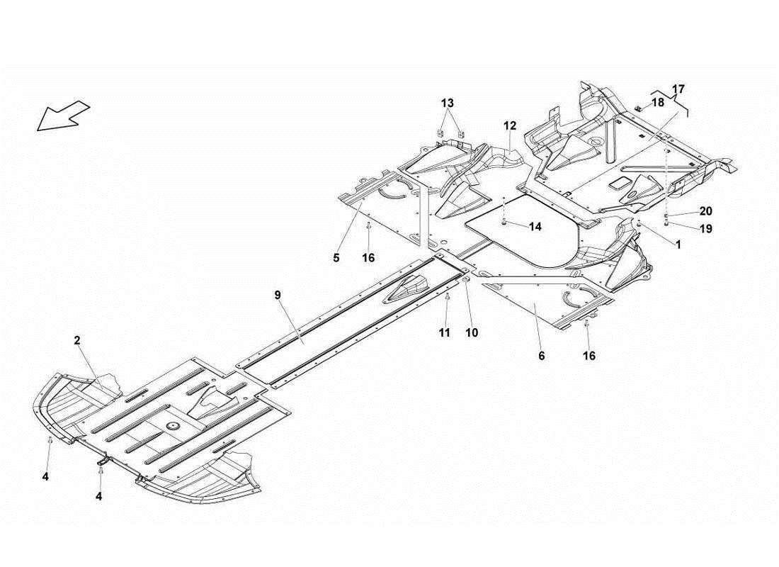 lamborghini gallardo lp570-4s perform frame floor panels part diagram