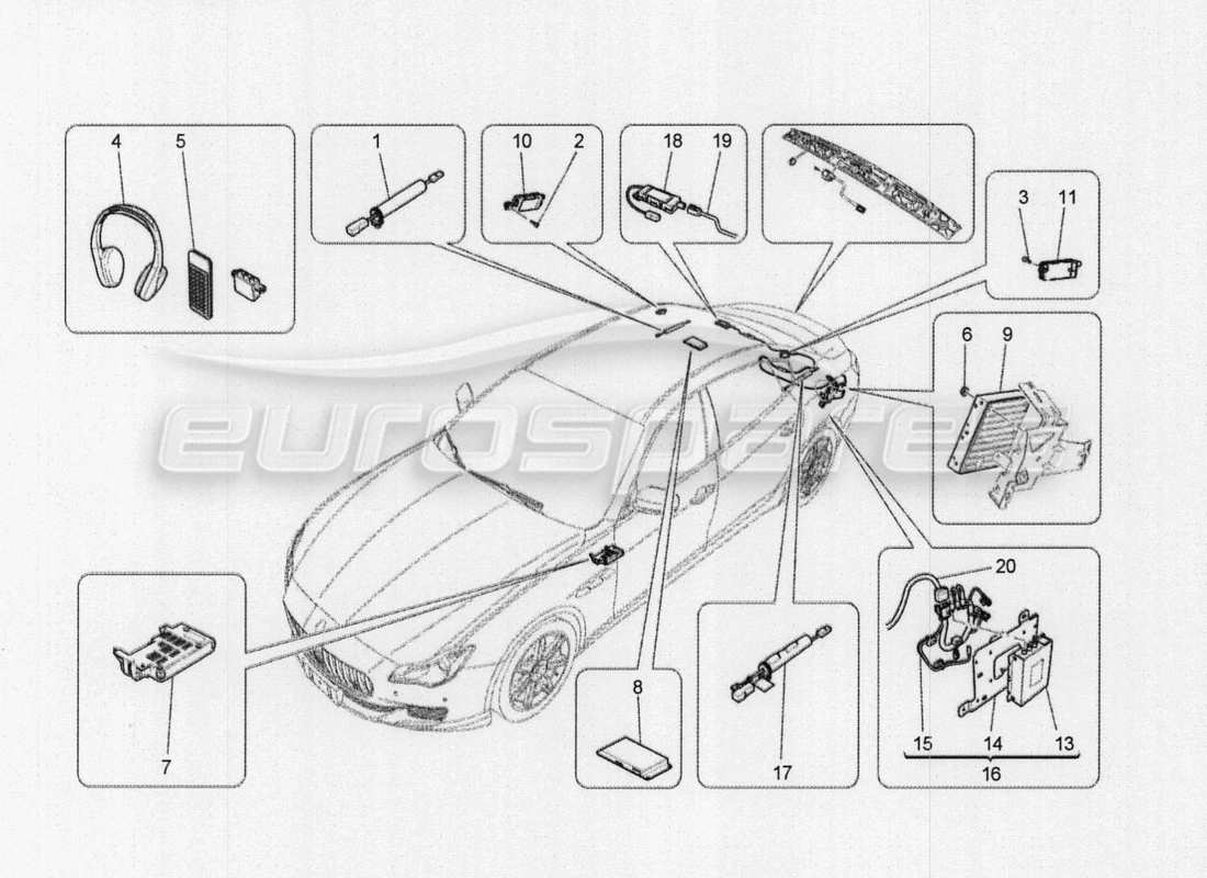 maserati qtp. v8 3.8 530bhp auto 2015 sound diffusion system part diagram