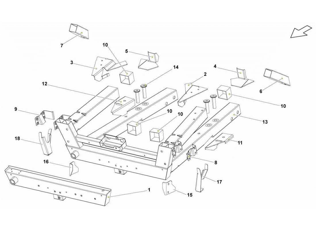 lamborghini gallardo sts ii sc front frame elements part diagram