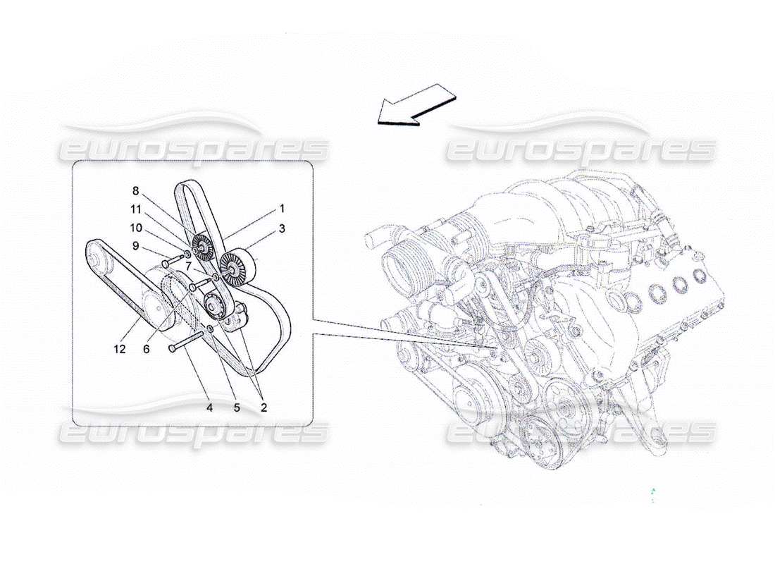 maserati qtp. (2010) 4.2 auxiliary device belts part diagram