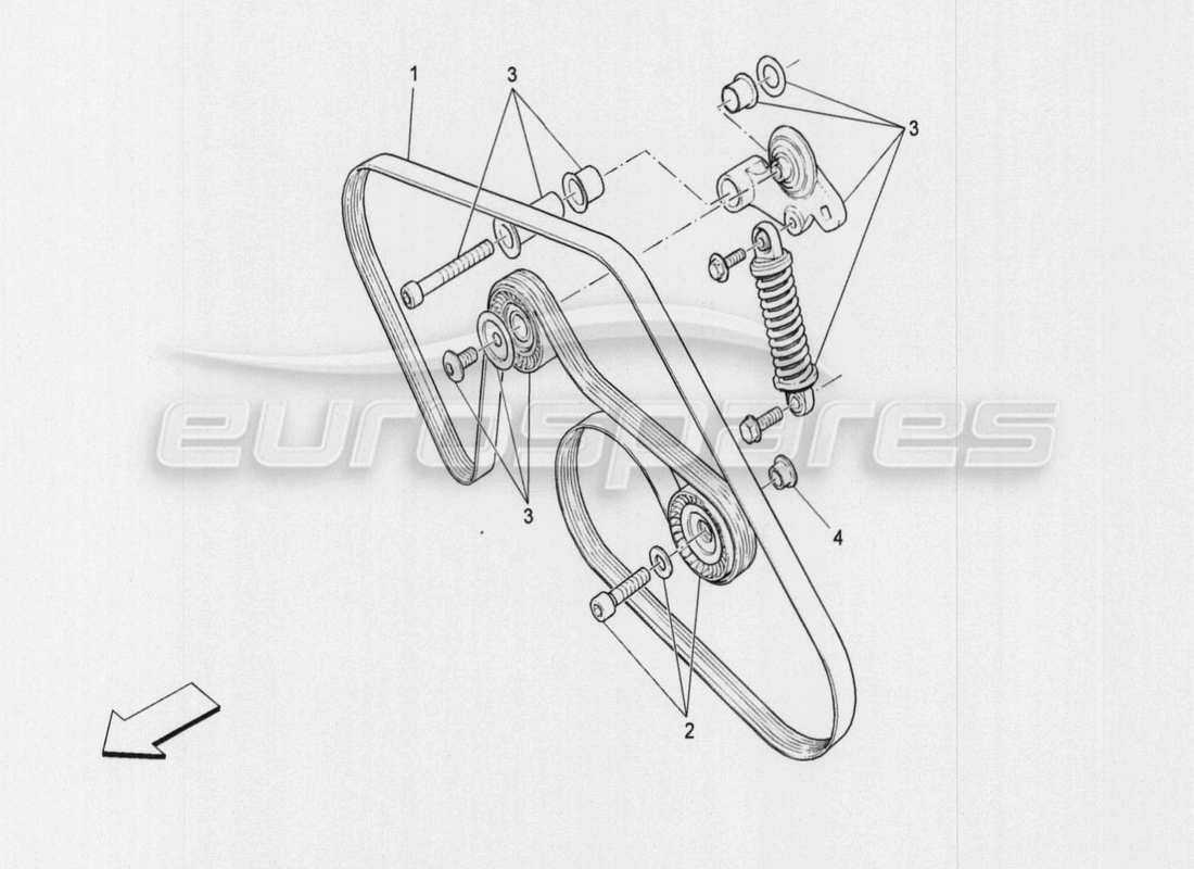 maserati qtp. v8 3.8 530bhp auto 2015 auxiliary device belts part diagram