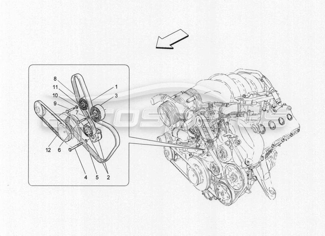 maserati granturismo special edition auxiliary device belts part diagram