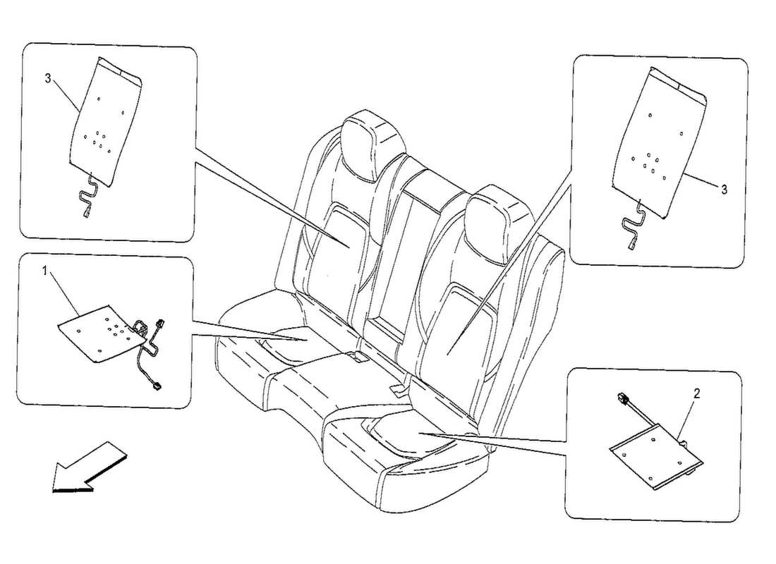 maserati qtp. v8 3.8 530bhp 2014 rear seats: mechanics and electronics part diagram