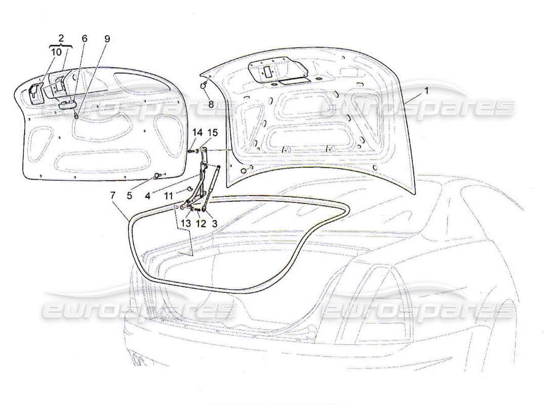 maserati qtp. (2010) 4.2 rear lid part diagram