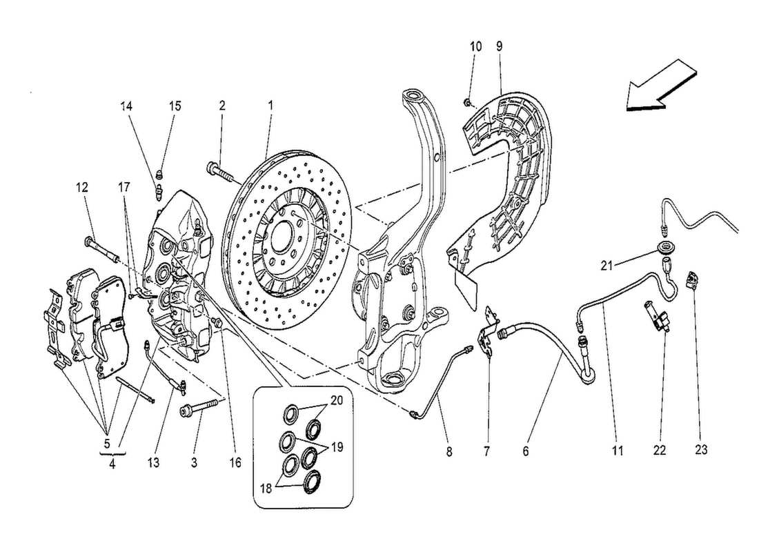 maserati qtp. v8 3.8 530bhp 2014 braking devices on front wheels part diagram