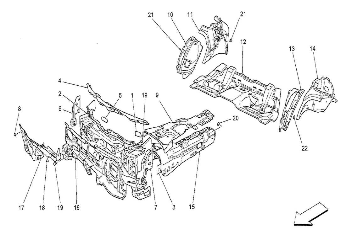 maserati qtp. v8 3.8 530bhp 2014 sound-proofing panels inside the vehicle part diagram