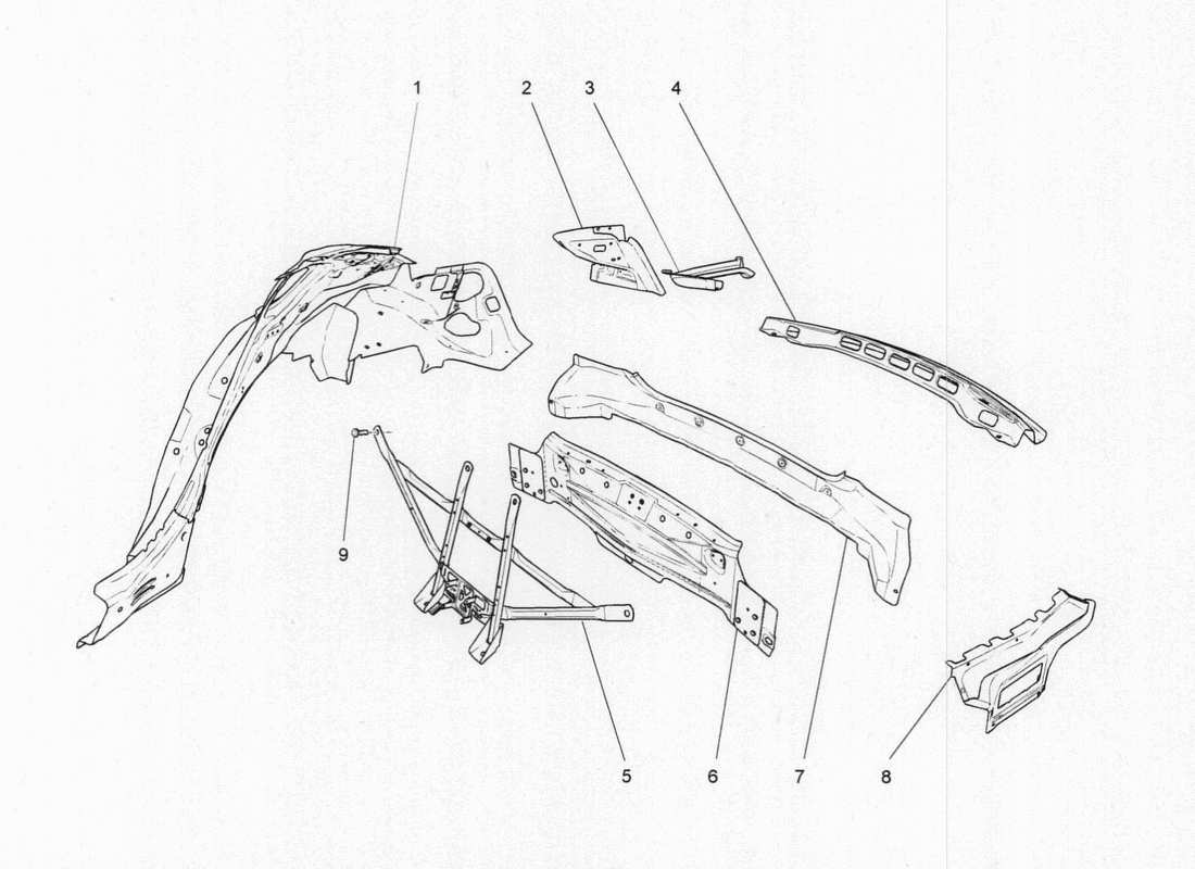 maserati qtp. v6 3.0 bt 410bhp 2015 bodywork and rear outer trim panels part diagram