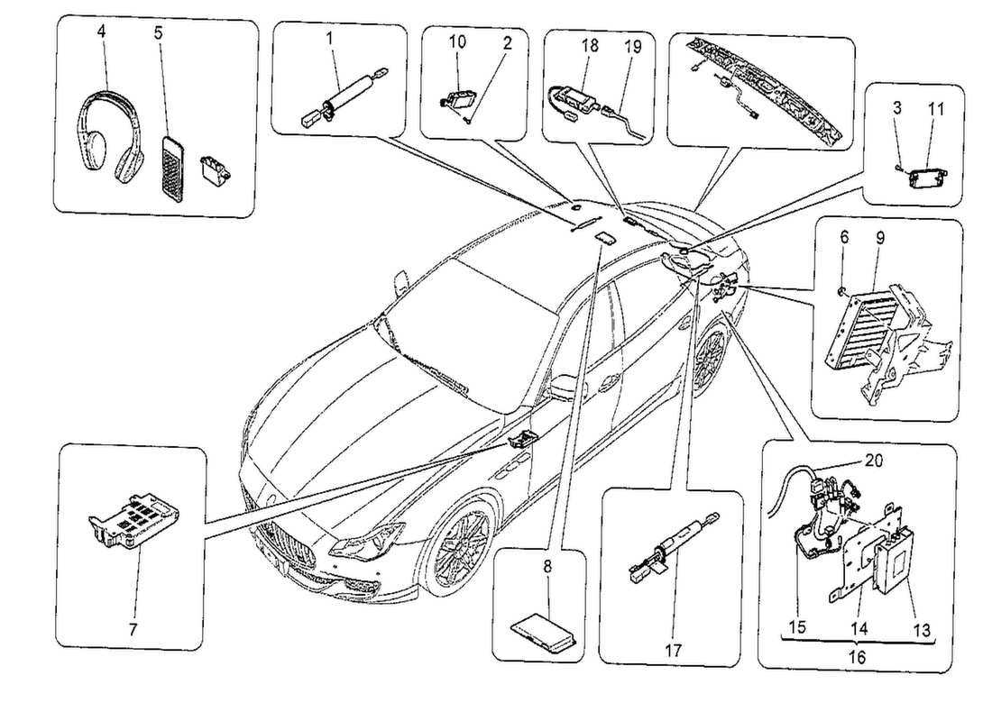 maserati qtp. v8 3.8 530bhp 2014 it system part diagram