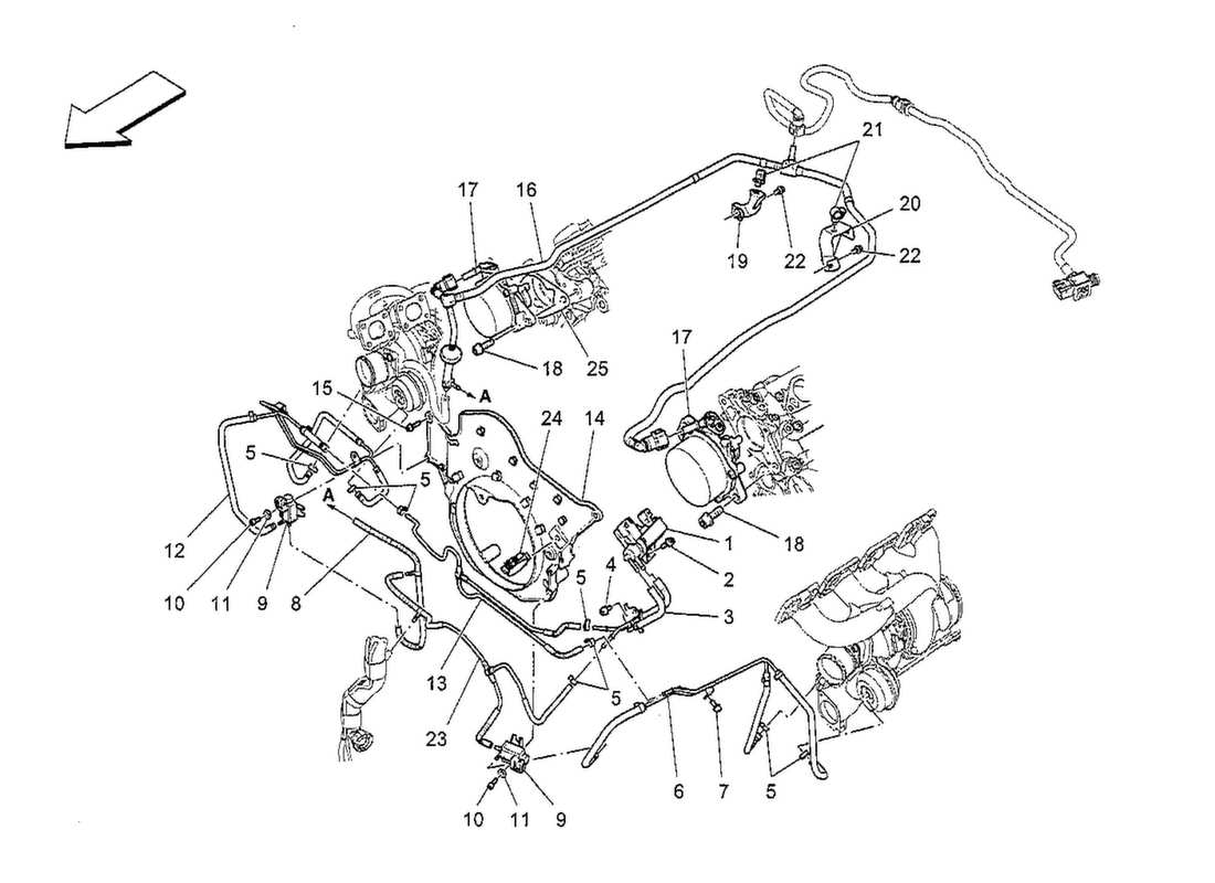 maserati qtp. v8 3.8 530bhp 2014 additional air system part diagram