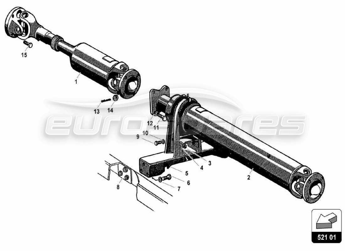 lamborghini 350 gt propeller shaft part diagram