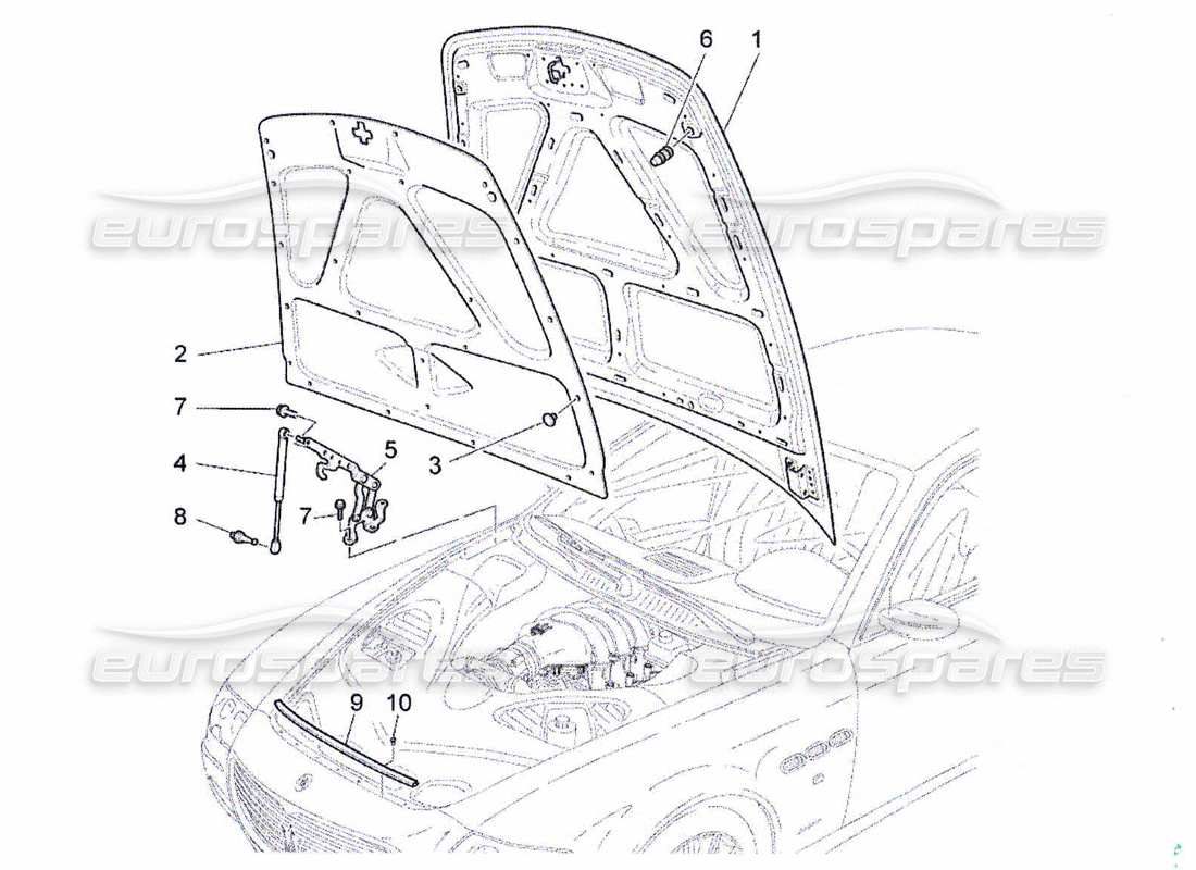 maserati qtp. (2010) 4.7 front lid part diagram