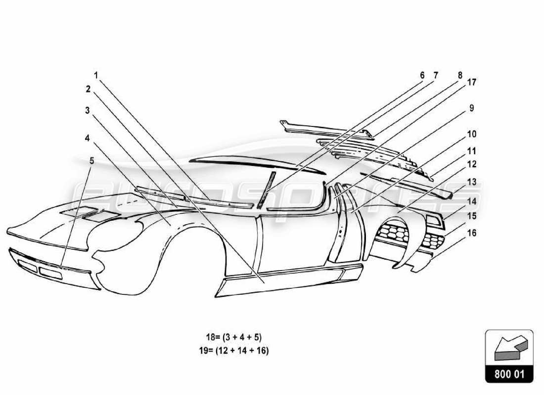 lamborghini miura p400s body part diagram