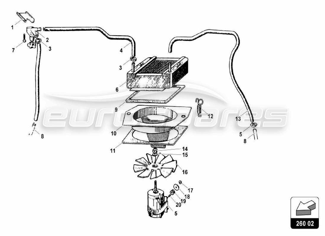 lamborghini miura p400s air conditioning system part diagram