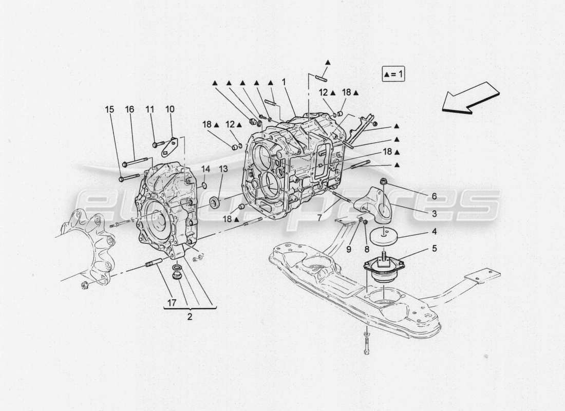 maserati granturismo special edition gearbox housings part diagram