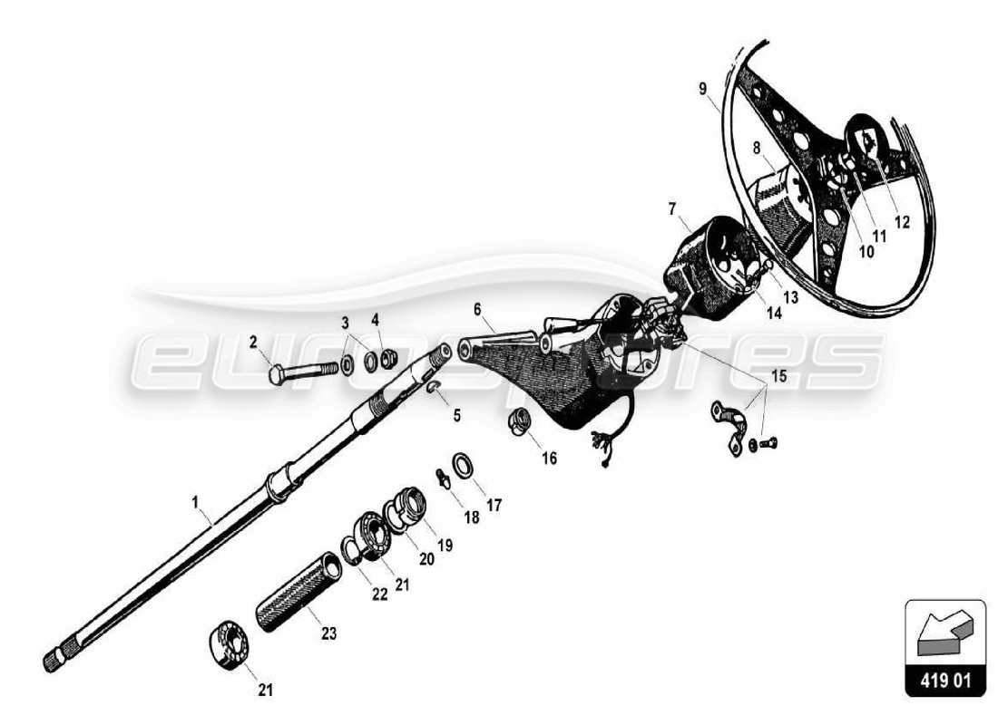 lamborghini 350 gt steering part diagram