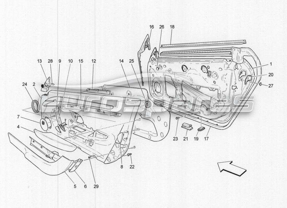 maserati grancabrio mc centenario front door coverings part diagram