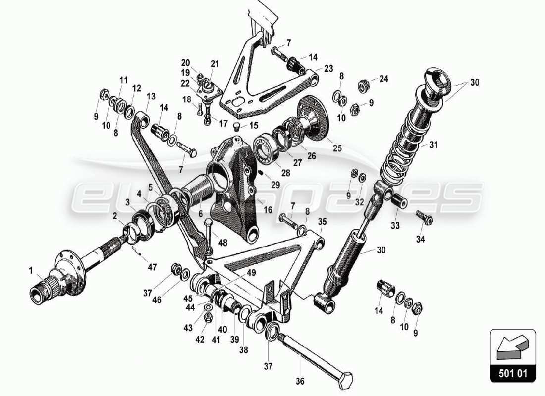 lamborghini 350 gt rear drive shaft part diagram