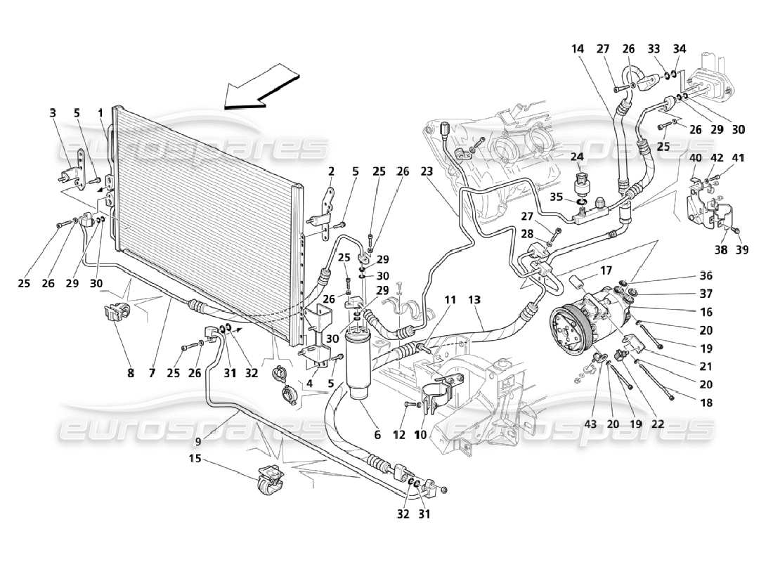 maserati qtp. (2006) 4.2 a.c. group: engine compartment parts (page 1-2) part diagram