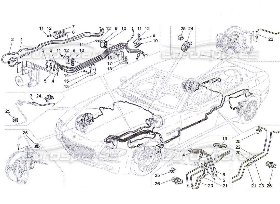 maserati qtp. (2010) 4.2 lines part diagram