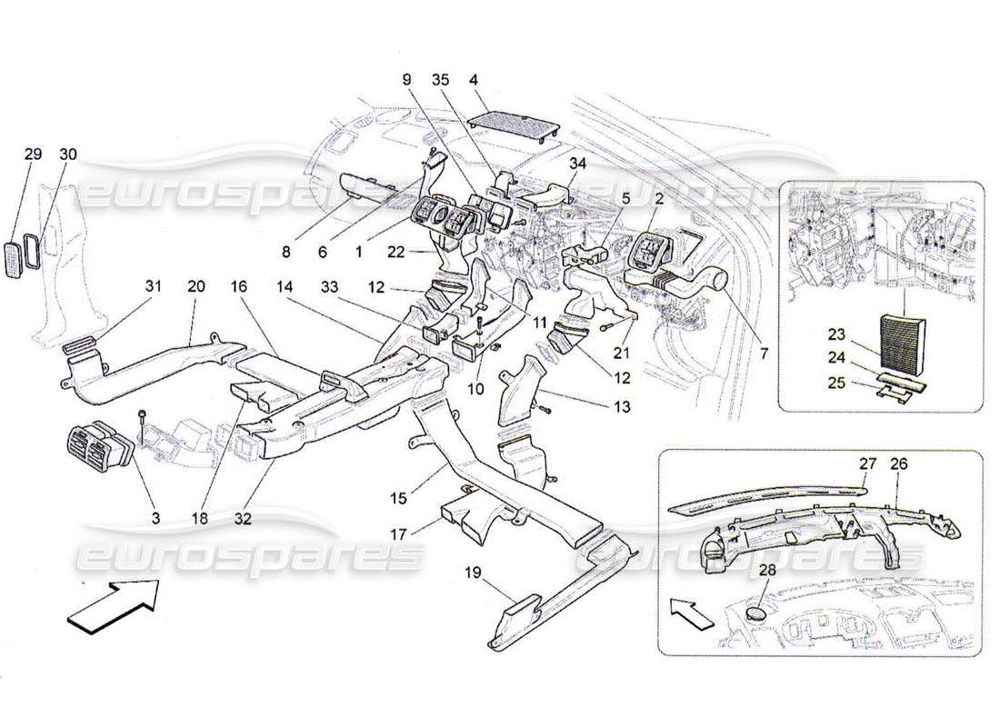 maserati qtp. (2010) 4.2 a c unit: diffusion part diagram