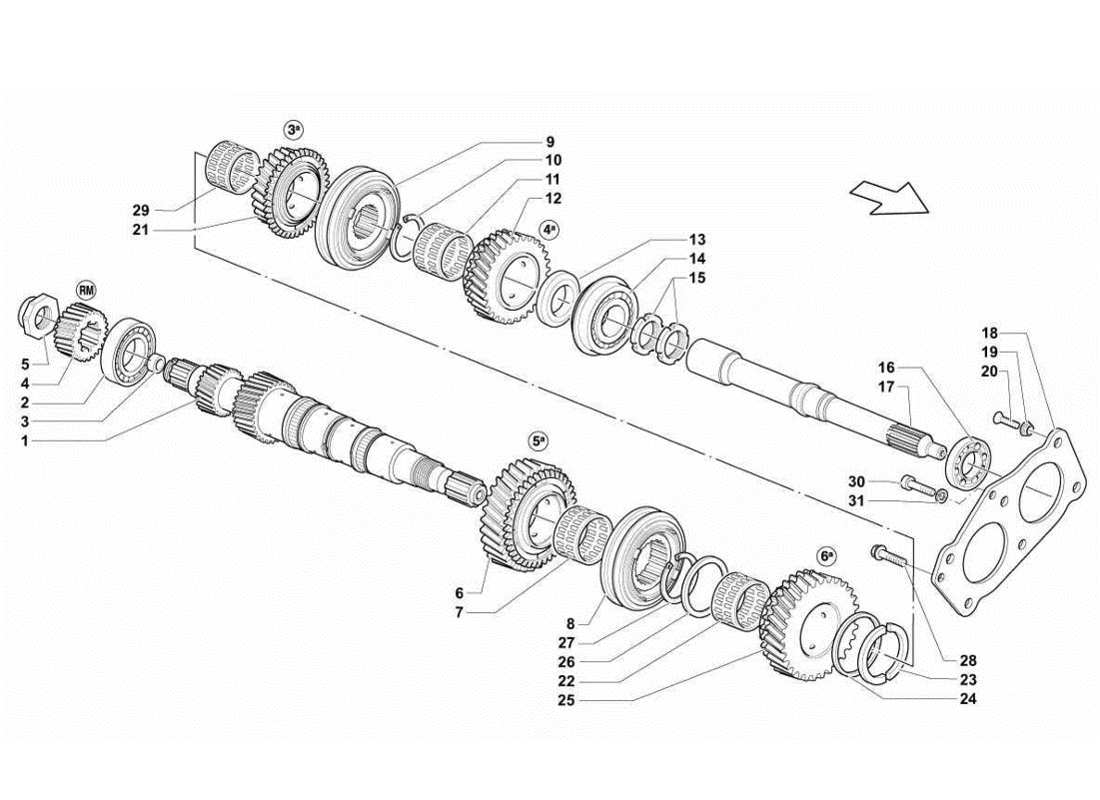 lamborghini gallardo lp570-4s perform main shaft part diagram