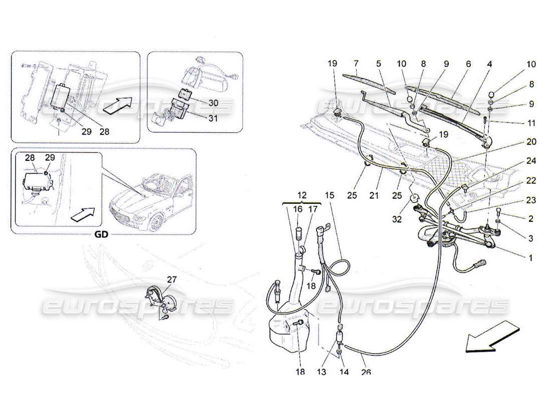 maserati qtp. (2010) 4.2 external vehicle devices part diagram