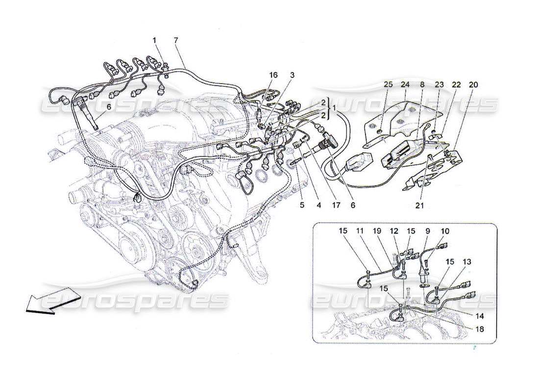 maserati qtp. (2010) 4.2 electronic control: injection and engine timing control part diagram