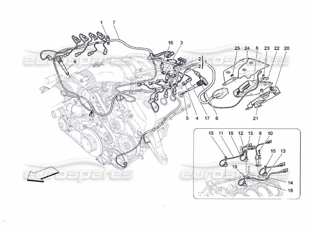 maserati qtp. (2010) 4.7 electronic control: injection and engine timing control part diagram