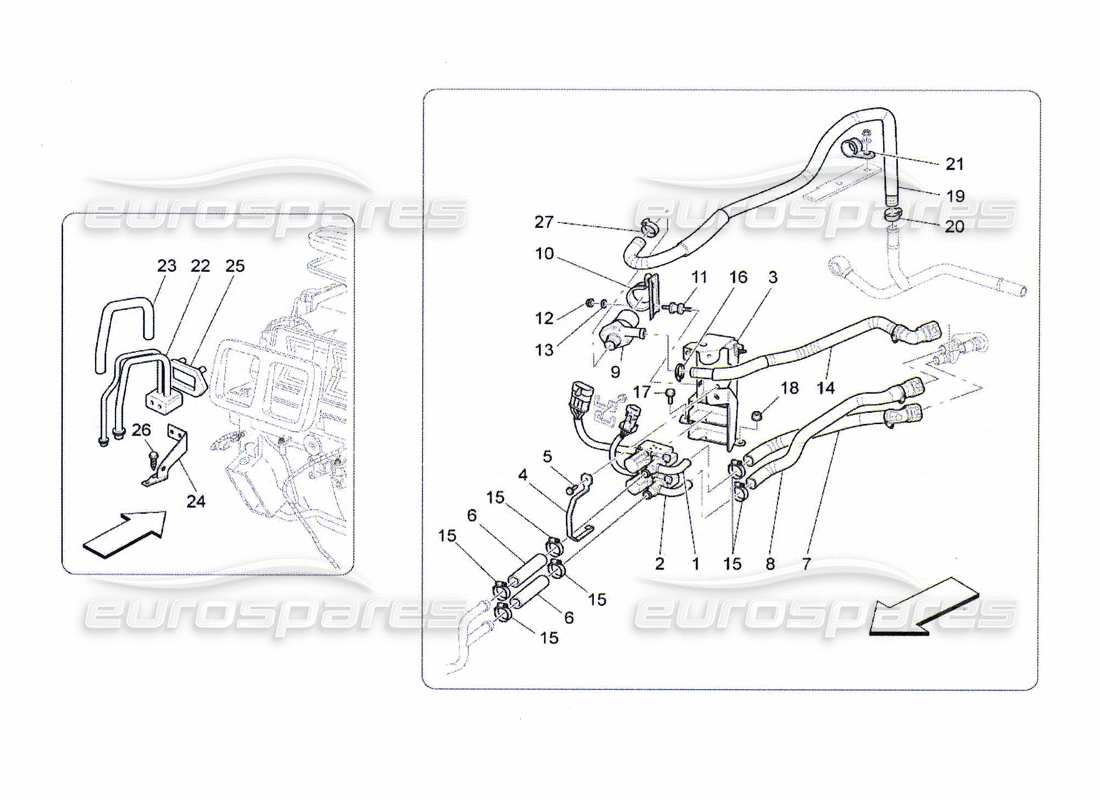 maserati qtp. (2010) 4.7 a c unit: engine compartment devices part diagram