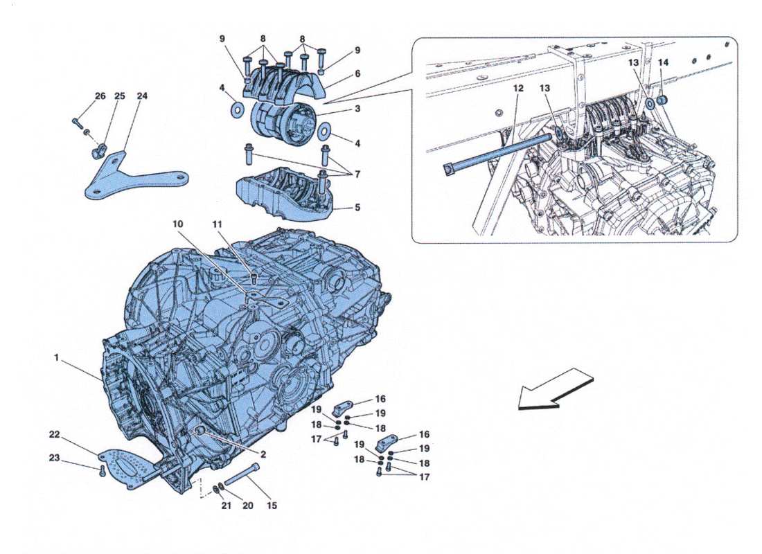 ferrari 458 challenge scatole cambio part diagram