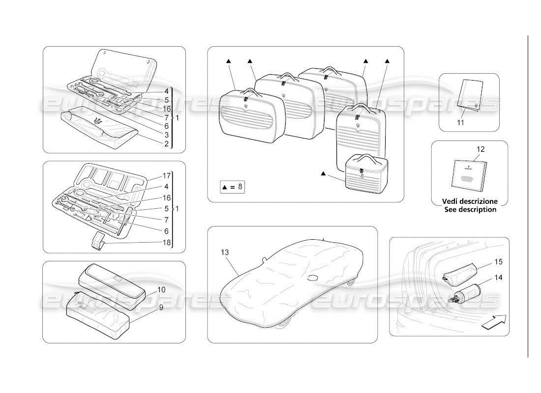 maserati qtp. (2007) 4.2 auto accessories provided part diagram