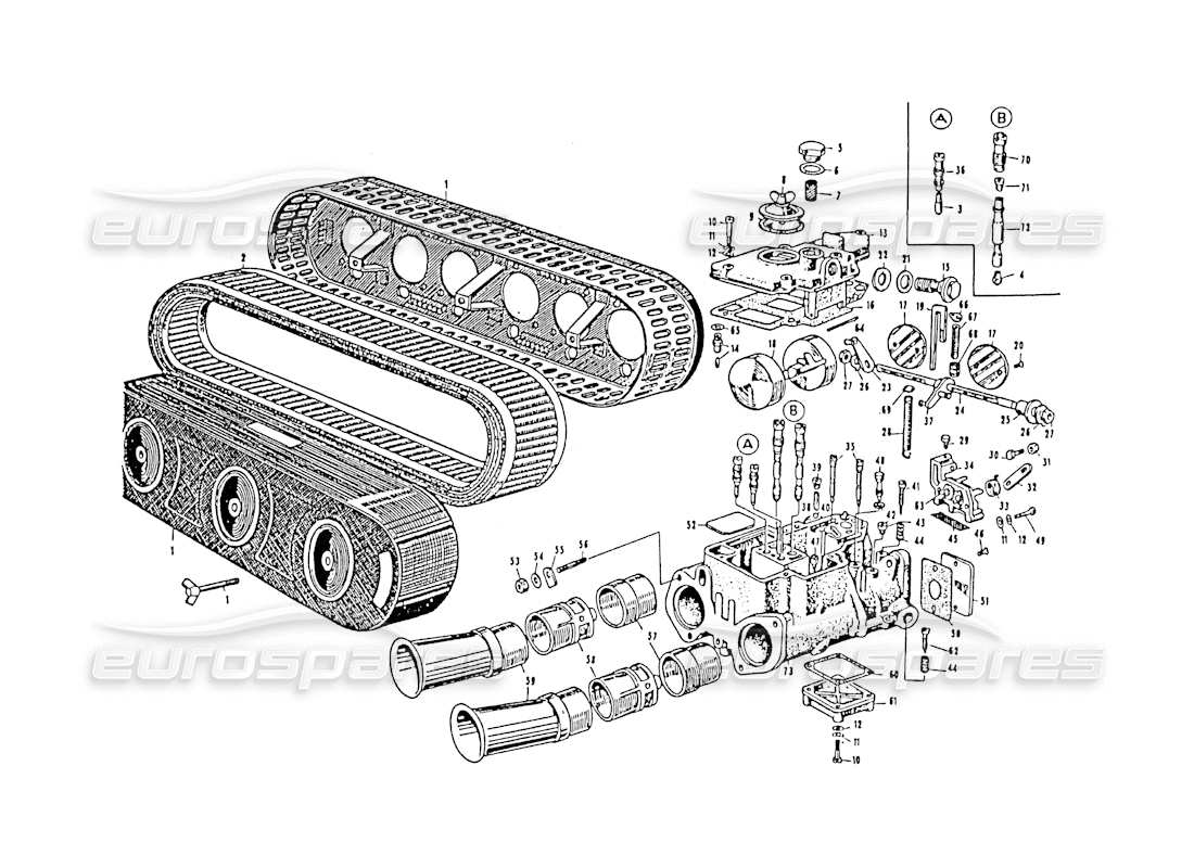 maserati 3500 gt carburator part diagram