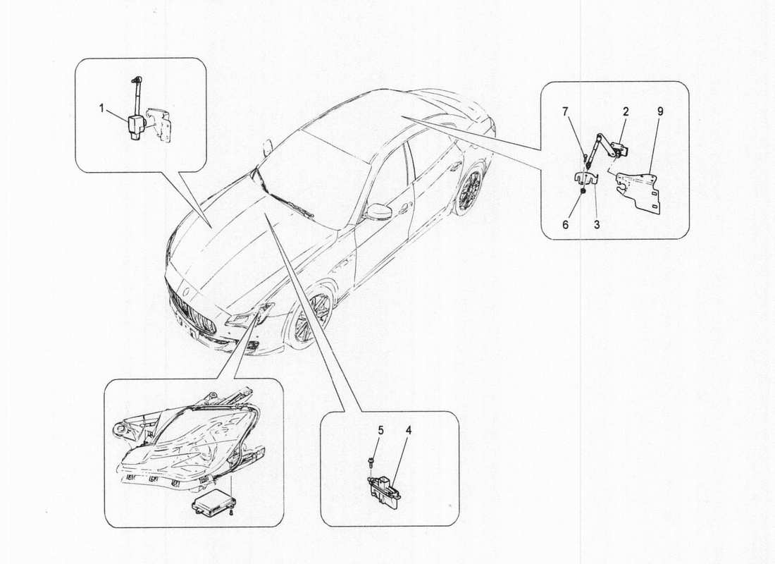 maserati qtp. v6 3.0 bt 410bhp 2wd 2017 lighting system control part diagram