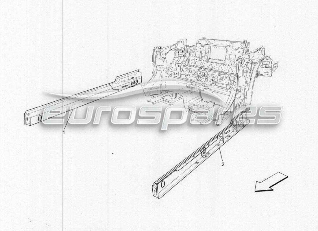 maserati grancabrio mc centenario central structures and frames part diagram