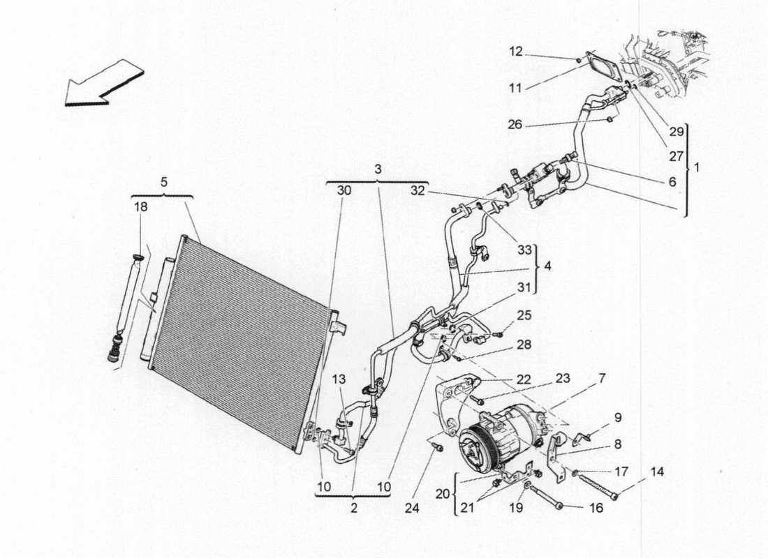 maserati qtp. v6 3.0 bt 410bhp 2015 a c unit: engine compartment devices part diagram