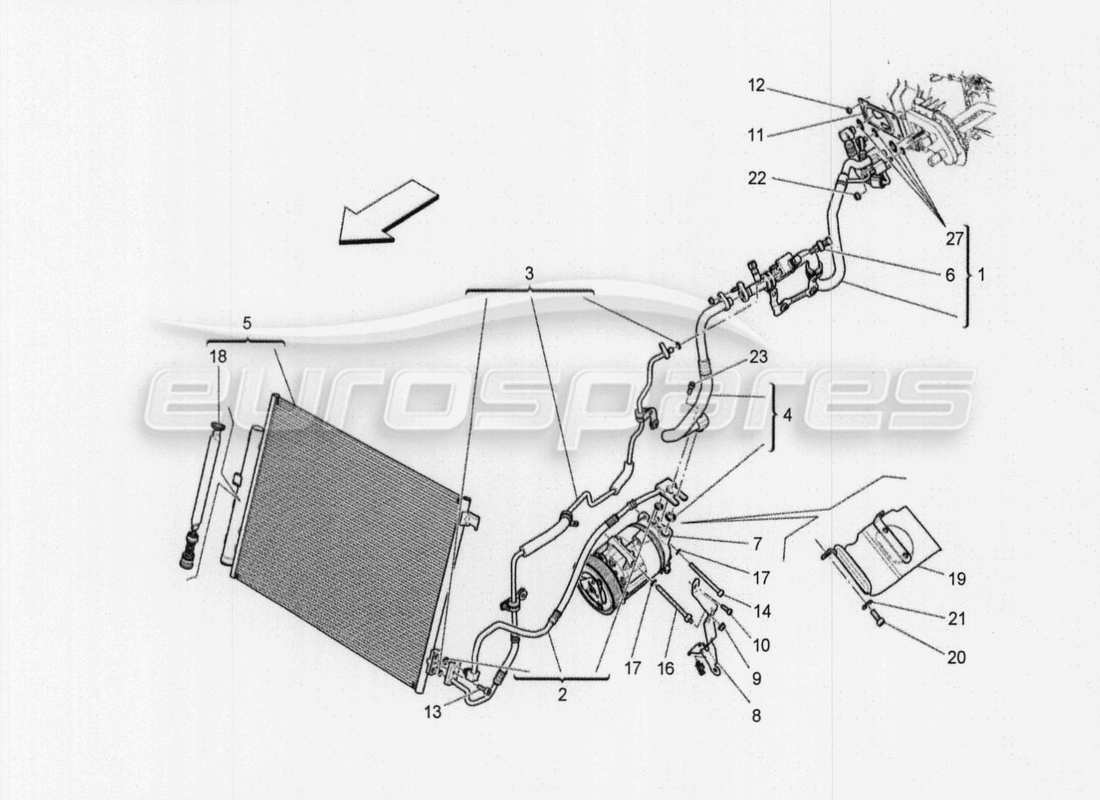 maserati qtp. v8 3.8 530bhp auto 2015 a c unit: diffusion part diagram