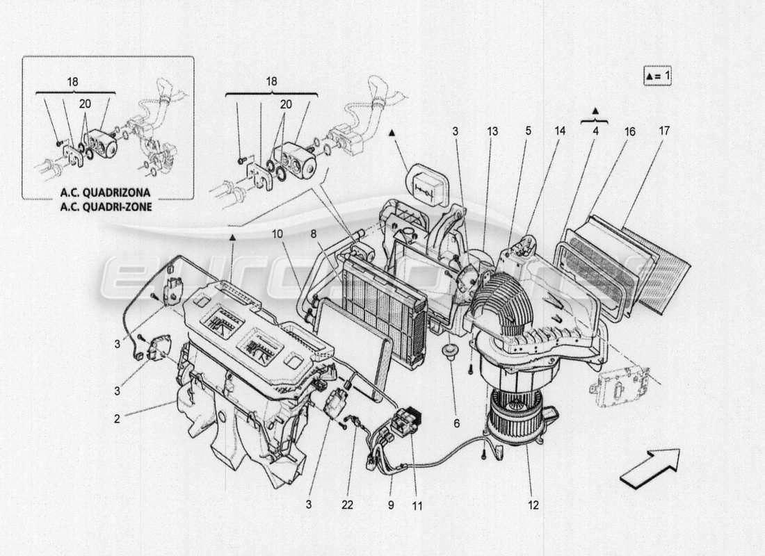 maserati qtp. v8 3.8 530bhp auto 2015 a c unit: tunnel devices part diagram