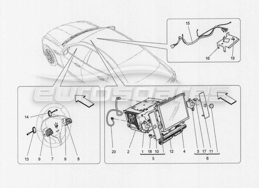 maserati qtp. v8 3.8 530bhp auto 2015 it system part diagram