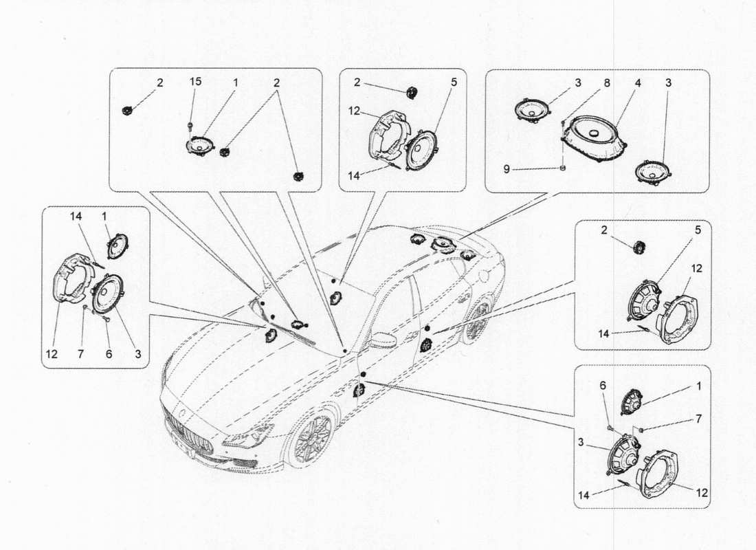 maserati qtp. v6 3.0 bt 410bhp 2015 sound system part diagram