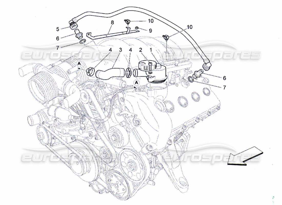 maserati qtp. (2010) 4.7 oil vapour recirculation system part diagram